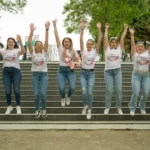 Marine et sa team dans le Jardin des Géants Lille